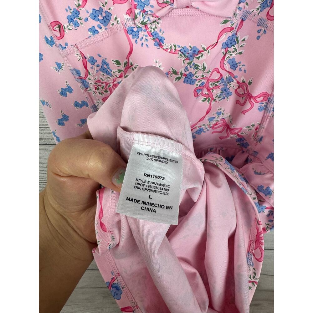 Treasures By Shabby Chic Pink Floral Bow Floral Girly Active Dress Size Large - Picture 6 of 10